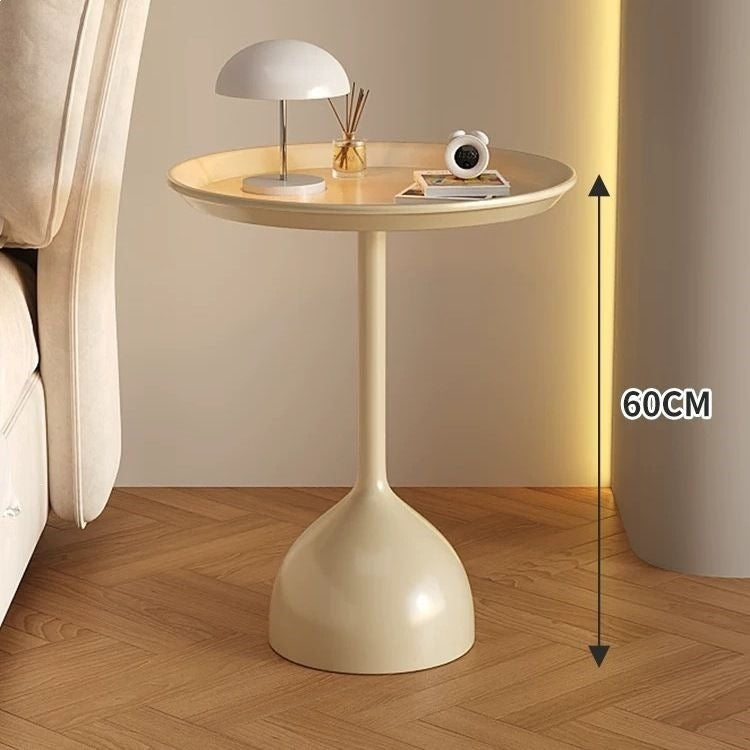 Casual side table small apartment iron art small round table cream style sofa side small coffee table bedside iron art coffee table corner table