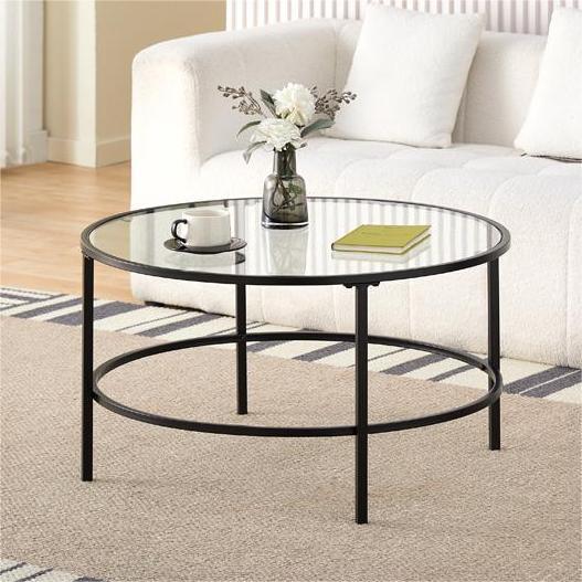 Glass coffee table tempered glass coffee tableaccessible luxuryclassy coffee table modern casual round side table