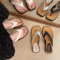 Thick sole square toe flip flops women 2025 summer new arrivalfashionoutwear beach beach retro flip flops