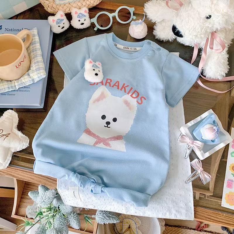 Infant and toddler clothing, summer style, full-month baby one-piece, summer clothing, thin baby bag, butt-covering clothing, super cute crawling clothing
