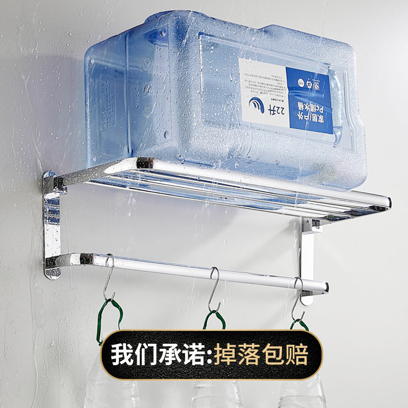 Stainless steel folding bath towel rack non-punching bathroom wall-mounted toilet toilet storage toilet towel rack