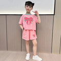 Girls' summer outfit set  new korean style chic kids summer little girl trendy fashionable children's two-piece set
