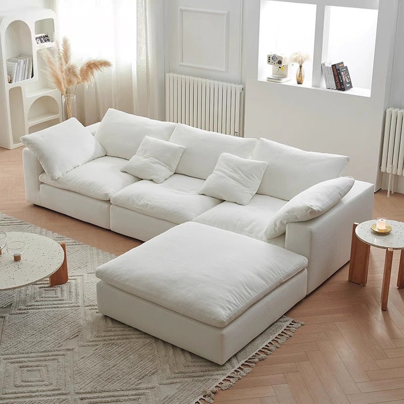 Designer yunsha releases art three-person straight-line modern casual cream style down module sofa combination