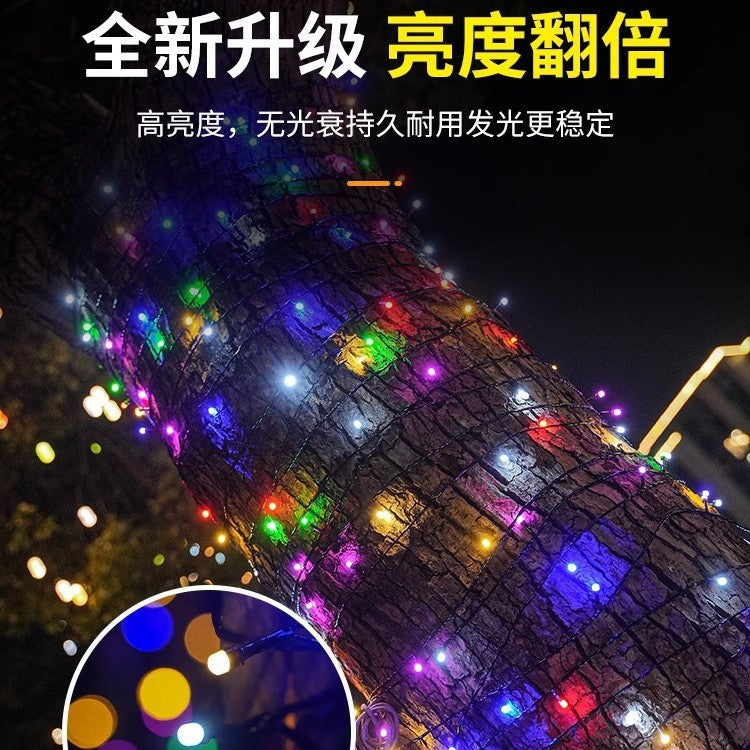 Black line reel round head hexagonal mist diamond V8Led flash lights string gypsy Christmas atmosphere decorative lights