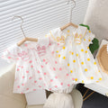 Girls' summer dress  new arrival: short-sleeve, lightweight a-line dress with printed design - soft and skin-friendly