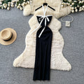 Korean style halter neck sweet & spicy girl knitted dress - women's summer bow-tie bodycon skirt - sexy vacation vibe