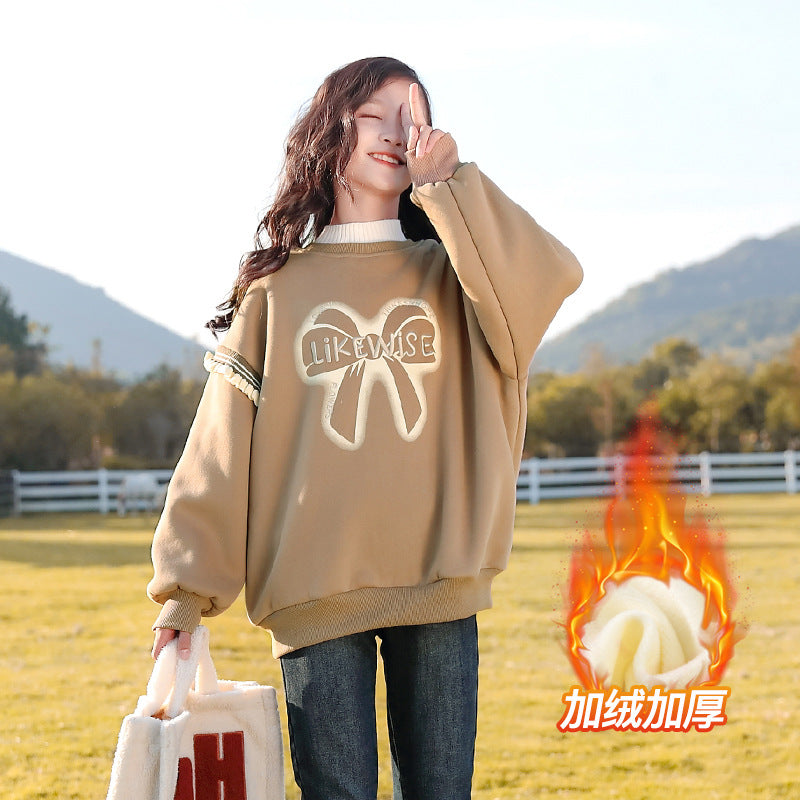 Girls' sweatshirt - autumn/winter  new collection: stylish and trendy winter tops for girls, fleece-lined outerwear for older children