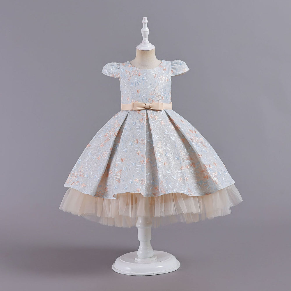 Export hot kids dress embroidered shiny princess dress female flower girl model catwalk dress girl dress