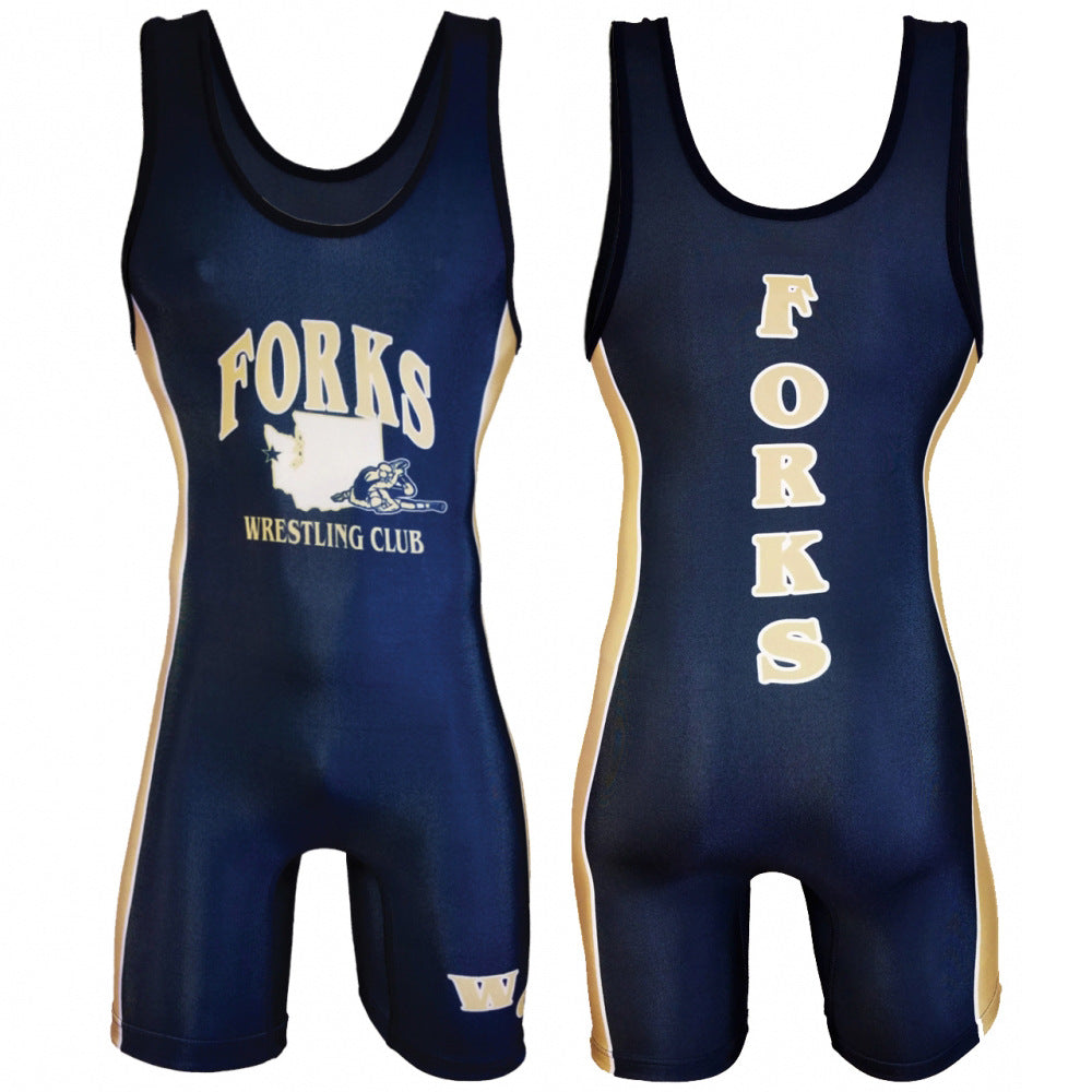 Sublimation full body print men's one-piece wrestling suit custom match weightlifting suit men's and women's free wrestling one-piece vest
