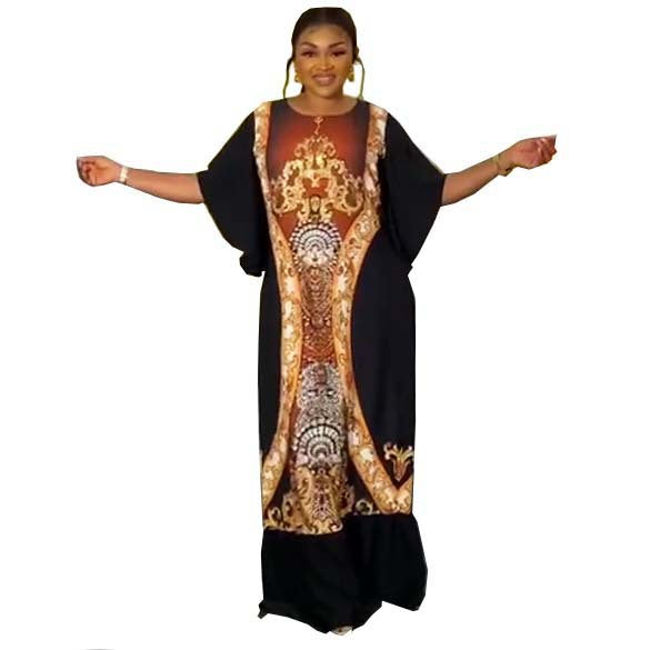 supply summerloose black hot diamond long dress elegantwork clothingdress special price