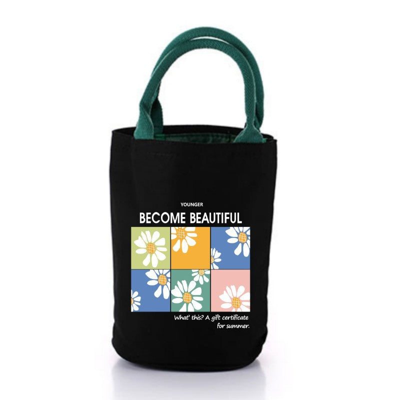 Japanese lunch box bag thermal insulation bento handbag student with meal waterproof office worker meal bag large capacity canvas bag