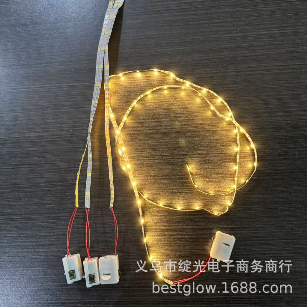 LED battery box self-adhesive soft light strip wide light strip moon cake box gift box ornament with glue decorative light strip can be determined