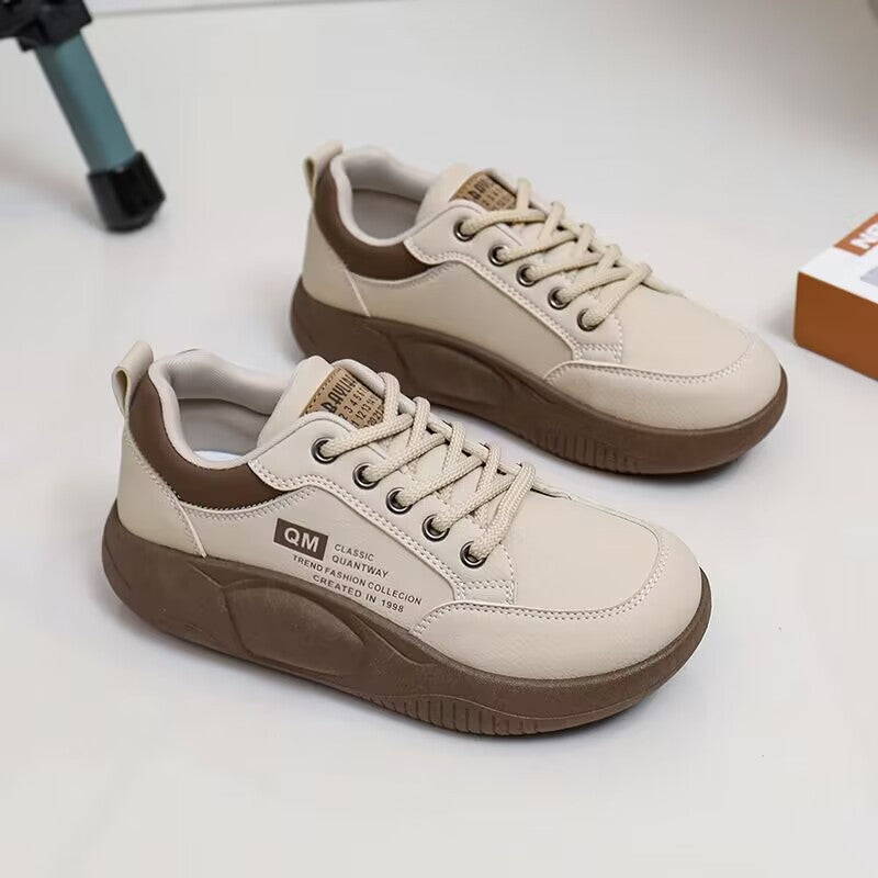 Xq5801 new 2025 spring casual sneakers, chunky sole height increasing shoes, korean style athletic women's shoes, student street style trend