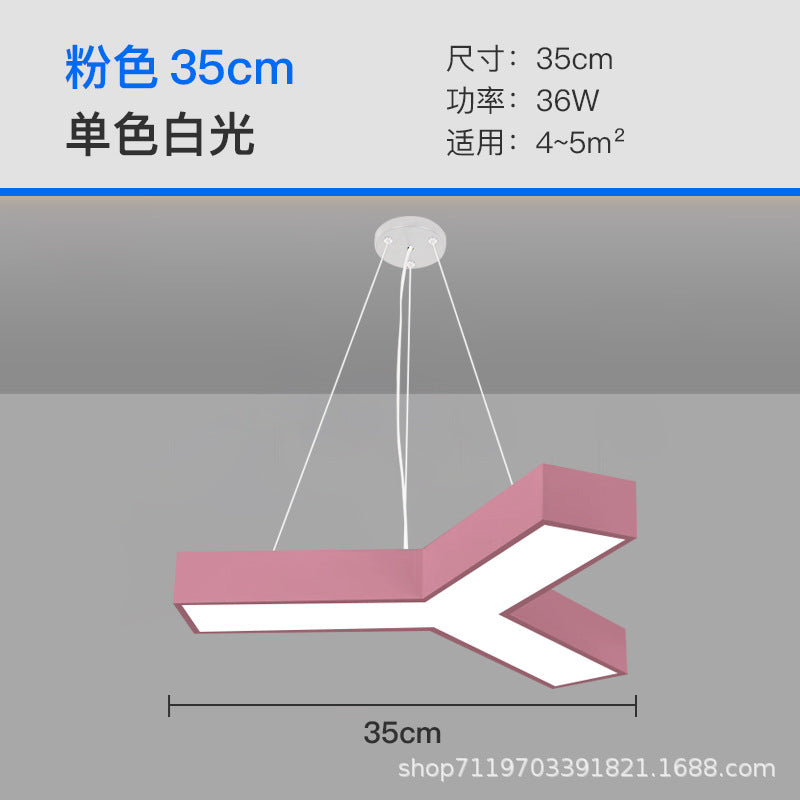 LED Kindergarten Classroom Corridor Y-shaped Light Children's Playground Color Hexagonal Lighting Dance Studio Modeling Chandelier