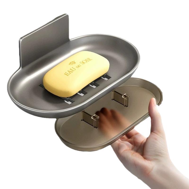 No punching Kitchen Bathroom Soap Box Soap Drain Space Household Toilet Thickened Soap Box Storage