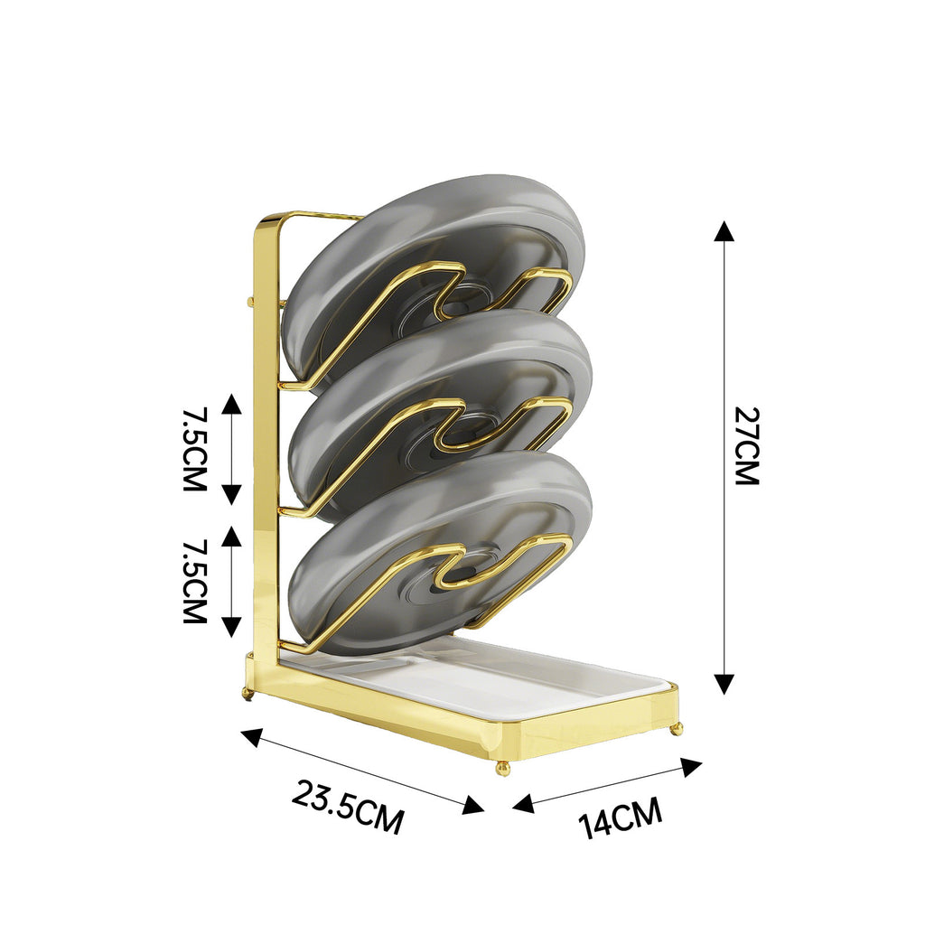 Pot lid rack No punching Wall-mounted kitchen rack Countertop layered shelf Multifunctional pot lid universal storage rack