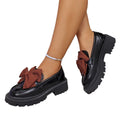 Exportbows british style slip-on small leather shoes for women spring autumnew arrival cross-border plus size thick heel flats women's shoes