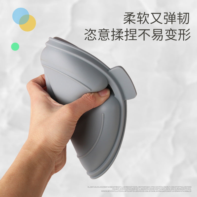 Children's silicone tableware Infants and toddlers Smiley face Three-grid plate Baby feeding complementary food bowl Spot silicone tableware set