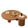 French internet celebrity stylish creative round coffee table cream nordic living room small apartment coffee table table wabi-sabi style