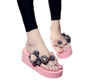 2025 summer new arrivals: 7cm high-heeled bear flip-flops - comfortable, versatile, non-slip, and stylish beach sandals