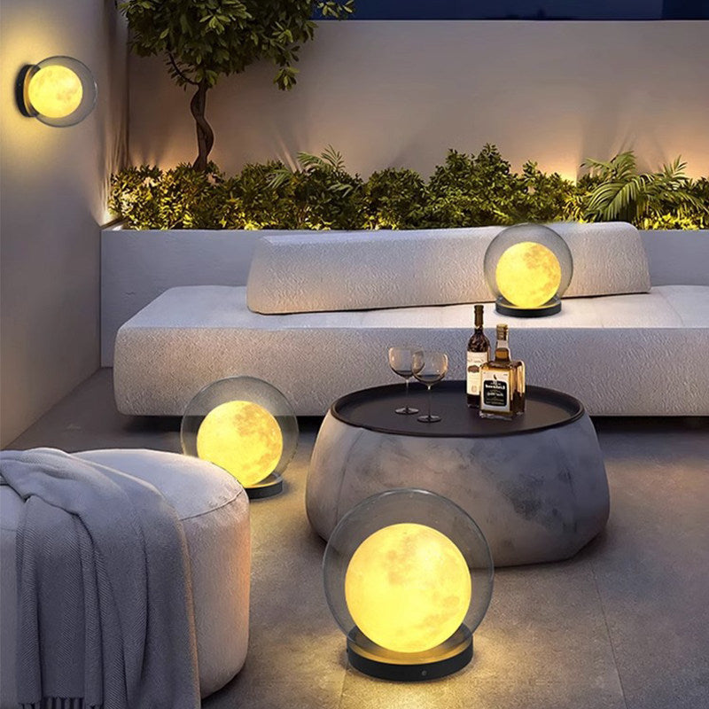 Outdoor waterproof moon bubble globe lights - landscape lawn solar garden decorative atmosphere lighting