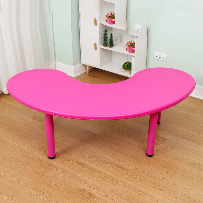 Children's table and chair set Kindergarten table and chair Baby painting game learning desk Plastic lifting moon creative table