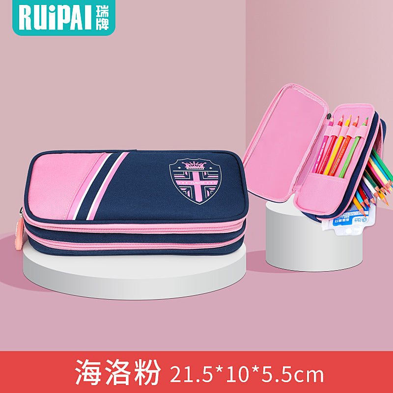 Rui brand single-layer large-capacity stationery bag simple pencil bag primary school students pencil bag wholesale creative lightweight creative cute