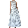 cross-border e-commerce european and american women's clothing: new summer collection - elegant polka dot slimming french dress with cinched waist
