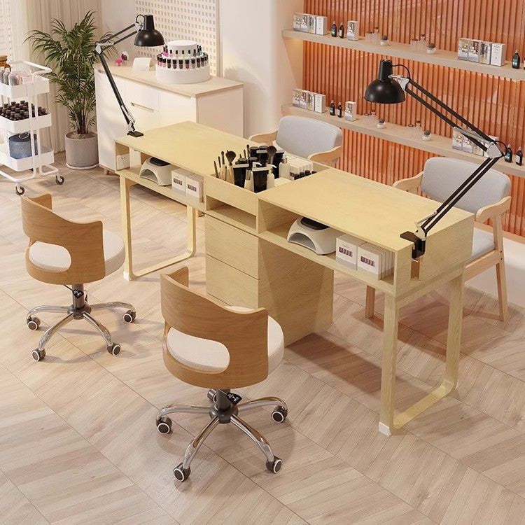 Cream style manicure table and chair set Japanese single double multi-function with vacuum manicure table light luxury Internet celebrity manicure table