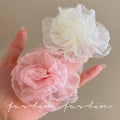 Small fresh organza flower hairpin side clip side back of head hairpin super fairy vacation style green forest style headwear