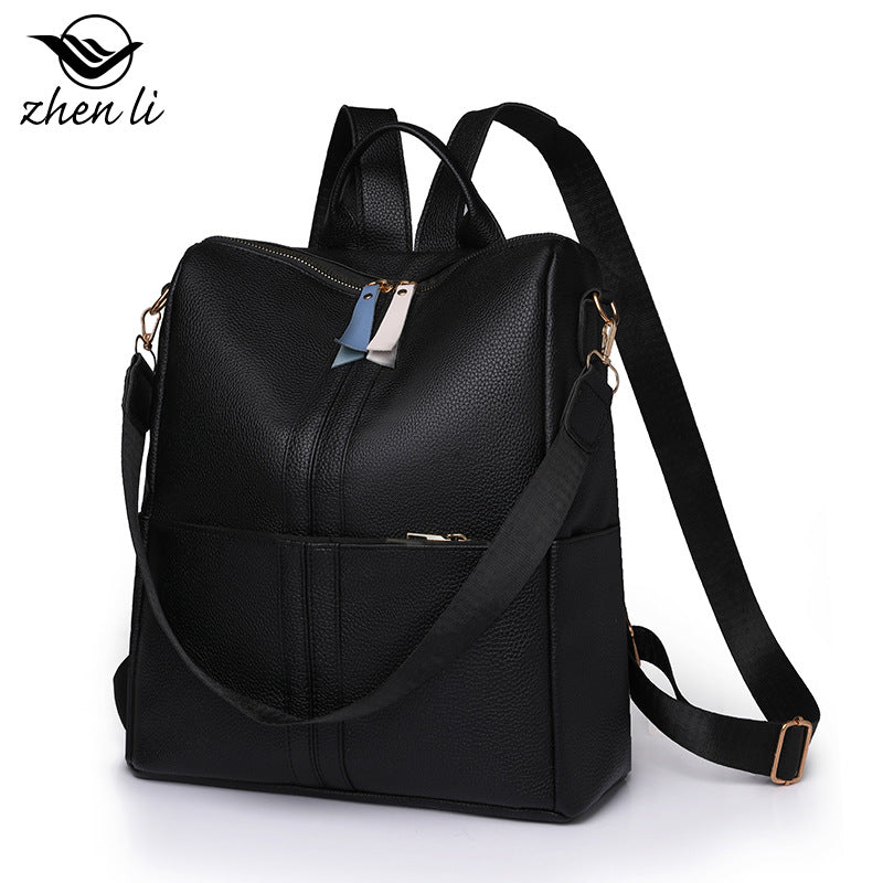 Cross-border wholesale women's backpack large capacity anti-theft commuter travel backpack casual versatile pu soft leather women's bag