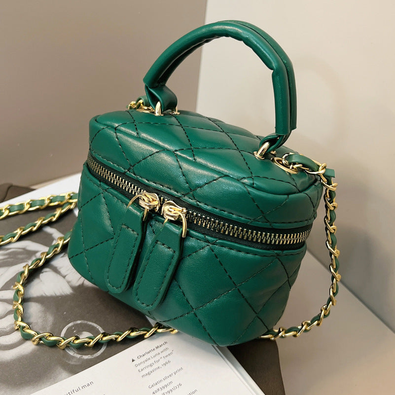 2025 new mini chain box bag fashionable versatile sweet handbag bag diamond embroidered thread shoulder messenger bag