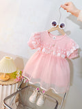 Girls' short-sleeve tulle dress - spring/summer collection: sweet and trendy summer dress for baby girls and toddlers
