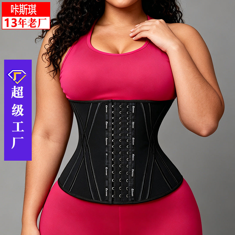 【500 pieces custom】european and american style sports & fitness waist trainer - tummy control, slimming, shaping, and breast support latex corset belt