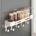Kitchen magnetic refrigerator side shelf organizer - storage solution for condiments, cling film, and food storage bags