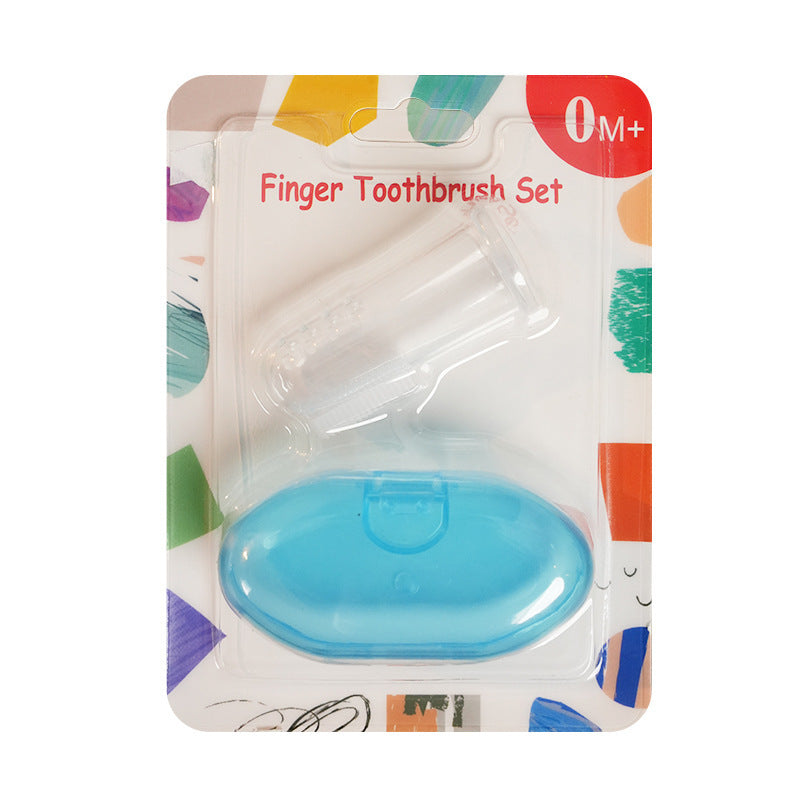 English card baby silicone toothbrush finger toothbrush soft hair silicone tongue coating oral cleaning baby tooth brush box