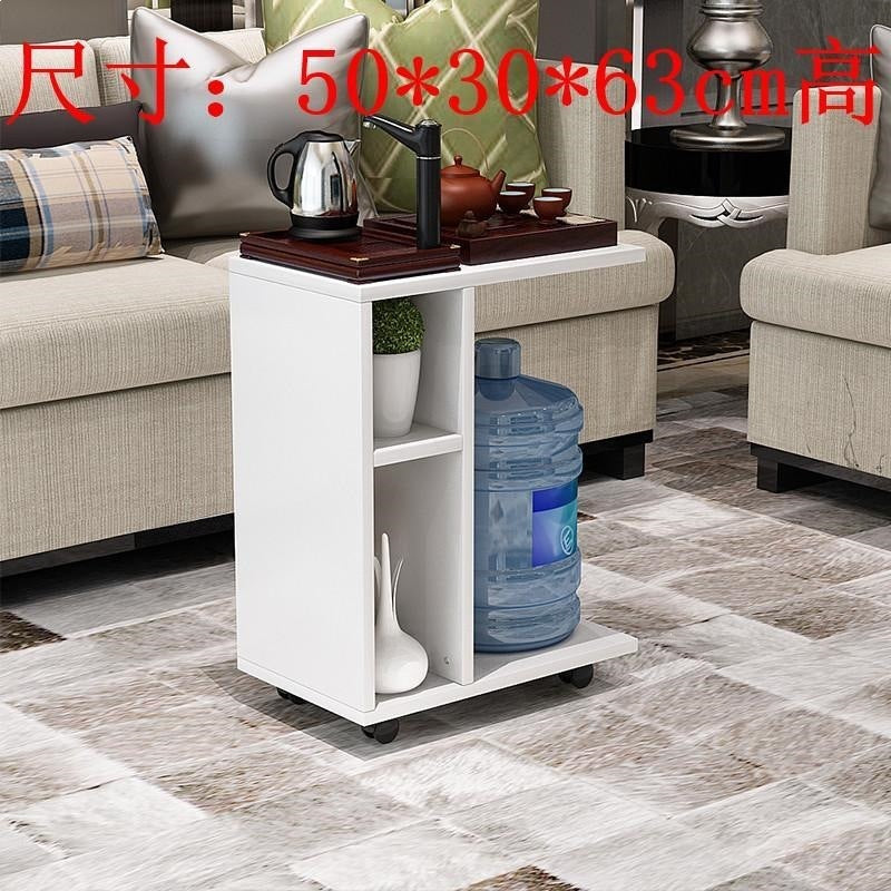 Small apartment coffee table, living room mobile tea table with wheels, sofa side table, mobile trolley table, side table