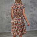 Women's summer casual floral print batwing sleeve dress, summer dress spring apparel
