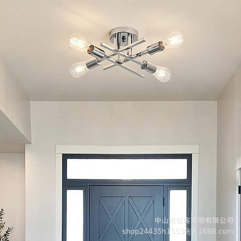Cross-border  eBay independent station LAZADA ceiling lamp American retro wrought iron ceiling lamp study lamp