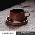 Retro style japanese coffee cup and saucer kiln-turned ceramic cup and saucer high-looking afternoon tea cup latte coffee cup and saucer