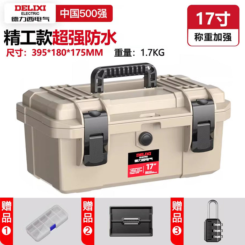 Delixi Electric Tool Box Hardware Multi-layer Thickened Waterproof Electrical Box Multifunctional Household Tool Storage Box