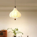 Medieval style gourd printing fabric small chandelier log beads retro single head chandelier restaurant bar bedroom bedside