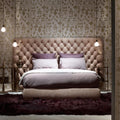 Italian normcore pull-button widescreen bed frenchretroclassy master bedroom bed large apartment floor-standing 1.8m double wedding bed