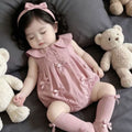 Newborn lightweight triangle romper - sweet & chic summer bodysuit for baby girls