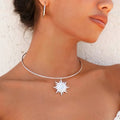 European and american style jewelry - unique sun and moon pendant necklace - niche, sweet & cool design - vintage necklace - choker