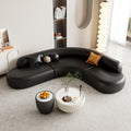 Modern minimalist corner leather sofa set - ideal for home lounges, hotel lobbies, beauty salons, and multi-person meetings