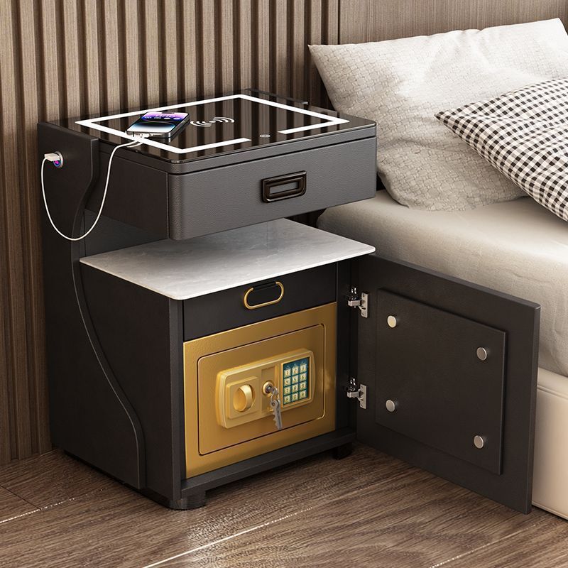 Smart bedside table with safe - all-in-one home bedside table safe, bluetooth speaker, smart home tech