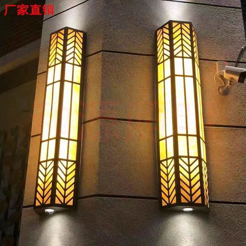 New outdoor wall lamp - waterproof, rustproof, marble finish, roman column style - perfect for courtyards, villas, entryways, and pillar lighting