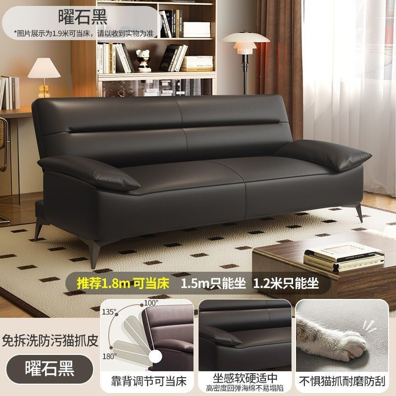 Foldable sofa bed all-in-one dual-purpose cat scratching leather for home sofa scandinavian small apartment sofa living room sofa rental room