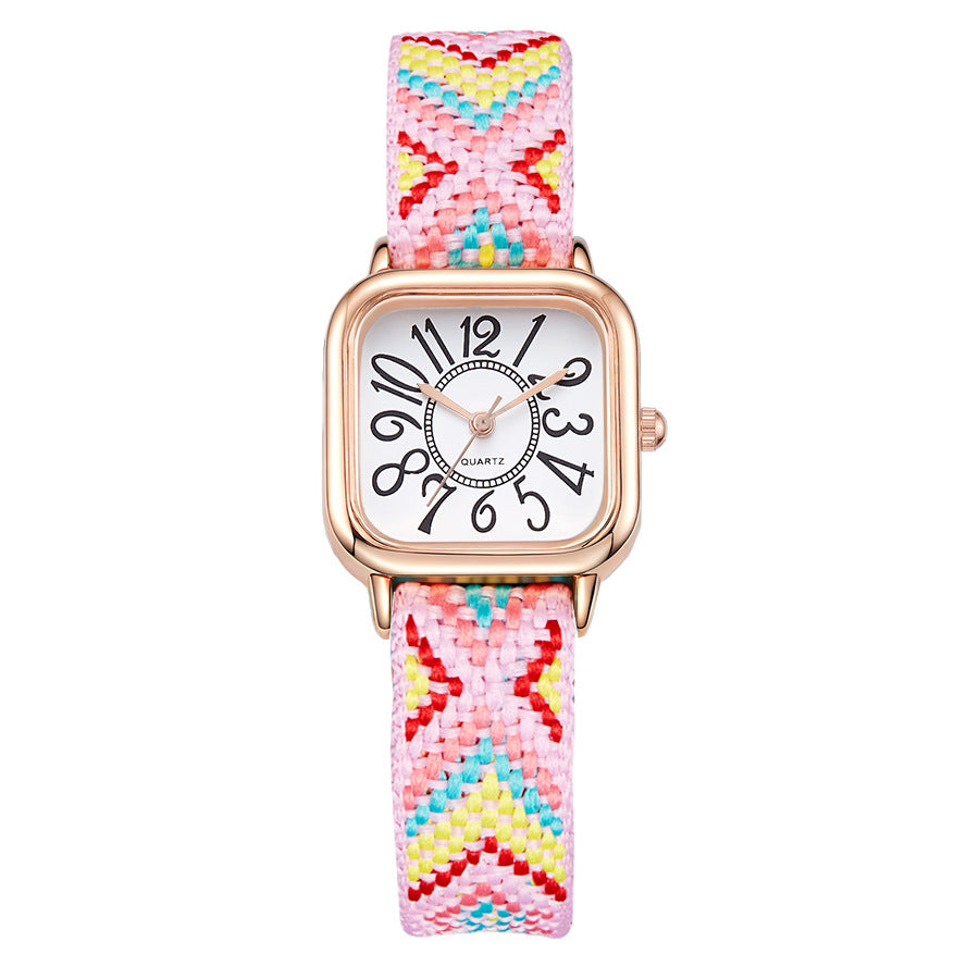 New women's watches live stream new women's woven strap quartz watch fashion cross-border wholesale